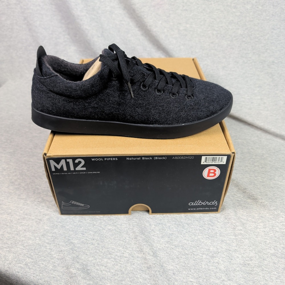 Allbirds Wool Pipers Natural Black Mens Sneakers M12 AB00B2M120